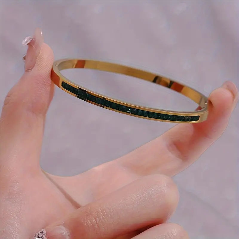 Emerald Line Bangle – Strength in Simplicity