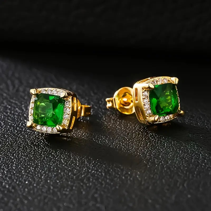Emerald Glow Earrings – Timeless Elegance