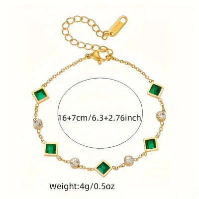 Emerald Geometric Bracelet – Harmony in Elegance