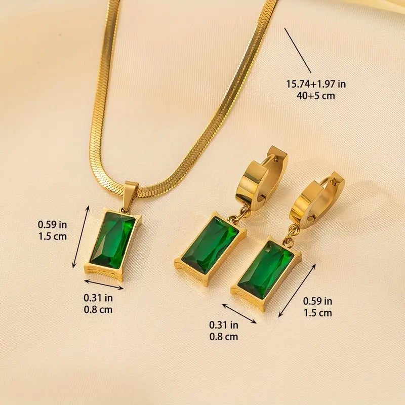 Emerald Glow Jewelry Set – Radiance & Elegance