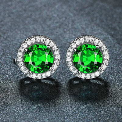 Emerald Halo Earrings – Light of Renewal
