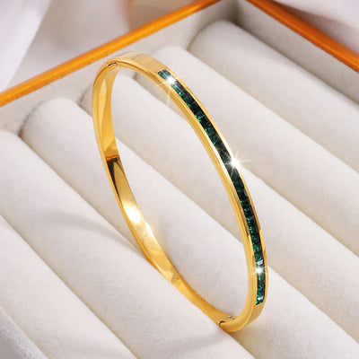 Emerald Line Bangle – Strength in Simplicity