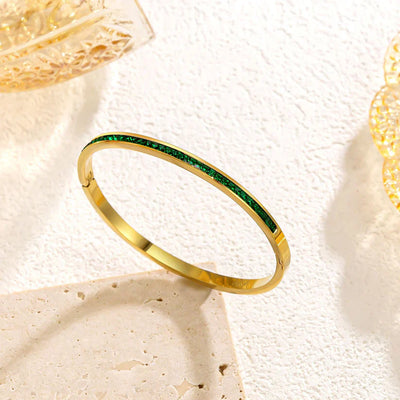 Emerald Line Bangle – Strength in Simplicity
