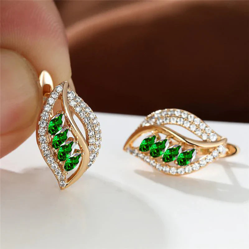 Emerald Leaf Earrings – Nature’s Grace