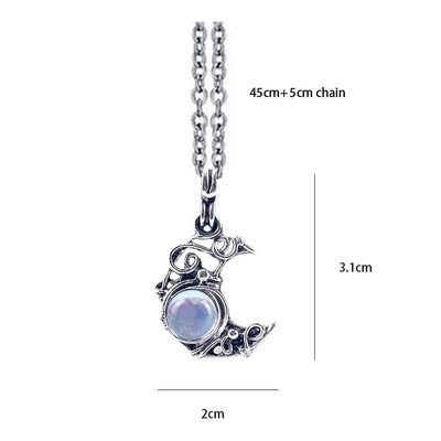 Cabochon Vintage Boho Moonstone Necklace – Luna Glow