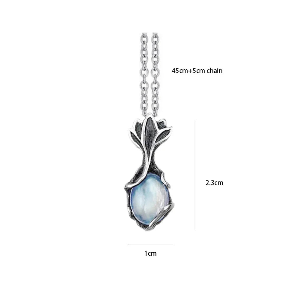 Cabochon Vintage Boho Moonstone Necklace – Luna Glow
