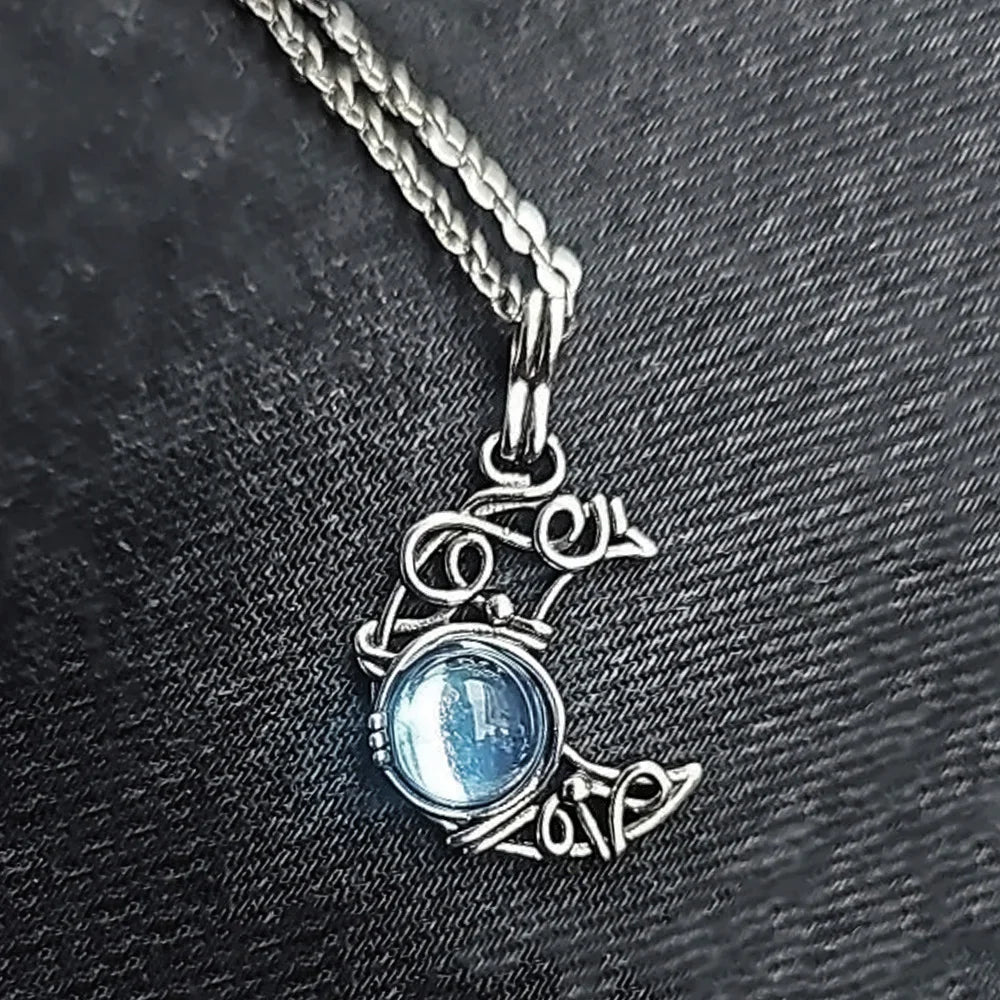 Cabochon Vintage Boho Moonstone Necklace – Luna Glow