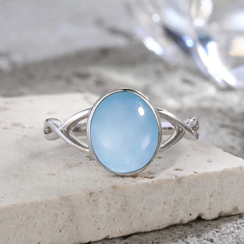 Larimar Stone Ring – Tranquility