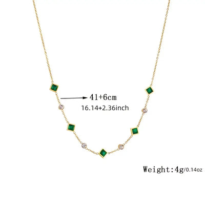 Emerald Geometric Necklace – Modern Grace