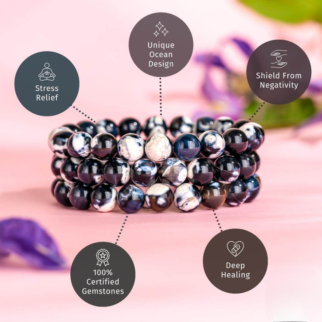 Snowflake Obsidian Bracelet – Balance in Shadows