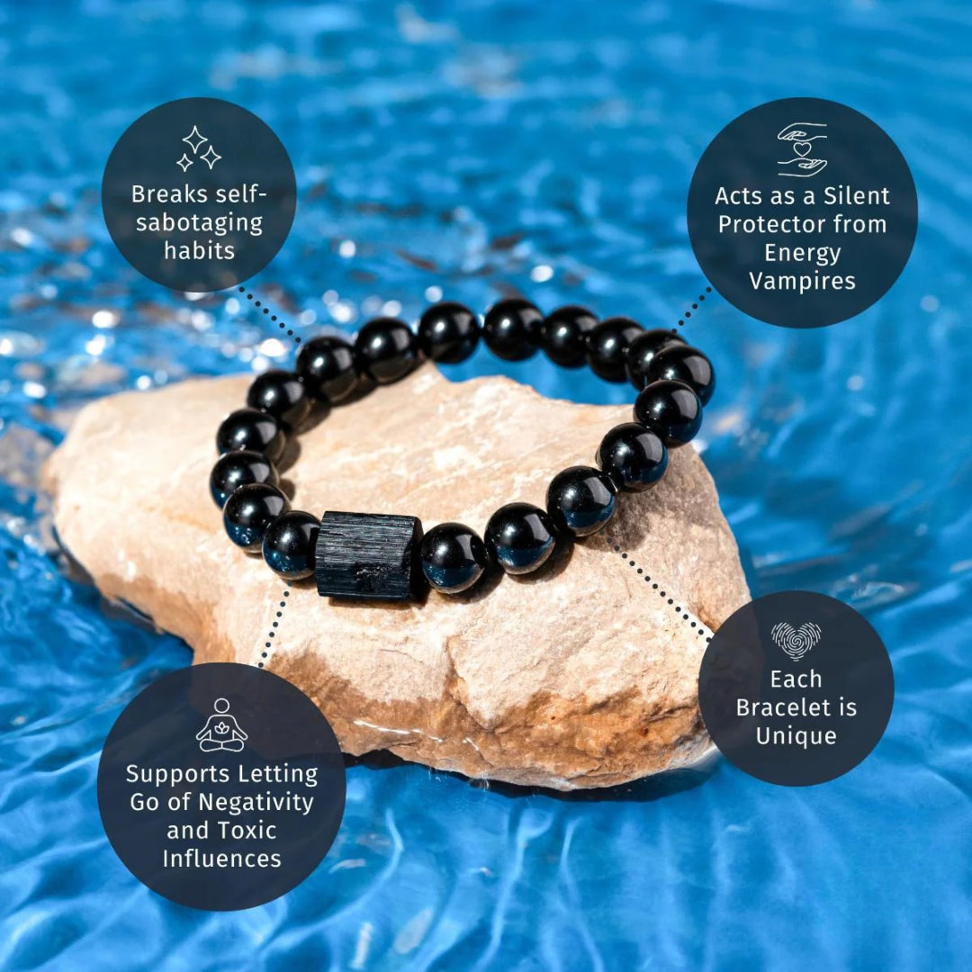Black Tourmaline Protection Bracelet - Shield of Serenity