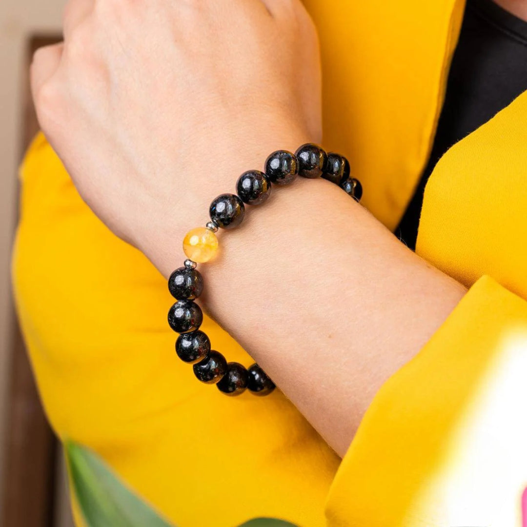 Obsidian & Citrine Harmony Bracelet – Radiance & Protection