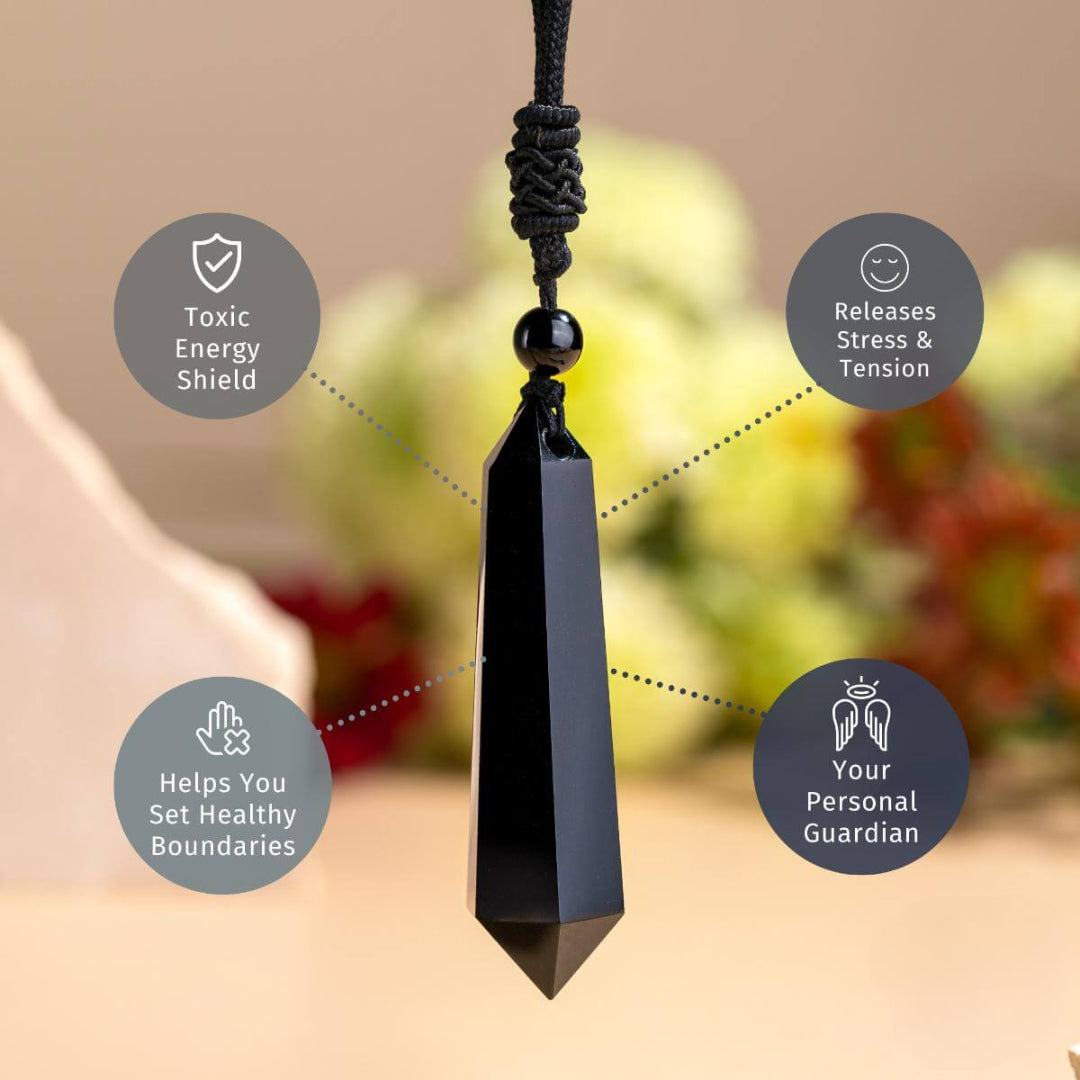 Black Obsidian Protection Pendant – Strength & Shield