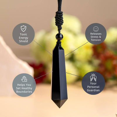 Black Obsidian Protection Pendant – Strength & Shield