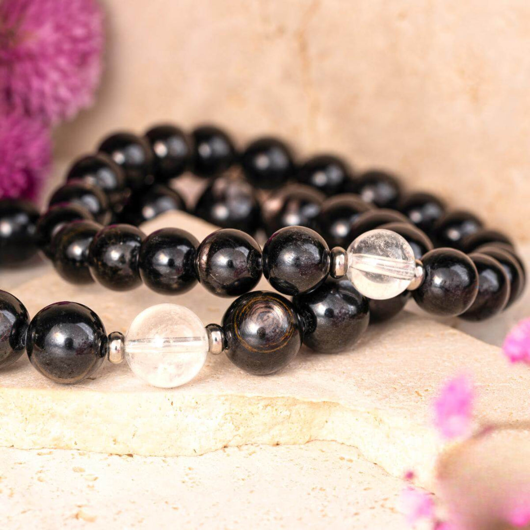 Grounded Clarity Bracelet – Hematite & Clear Quartz
