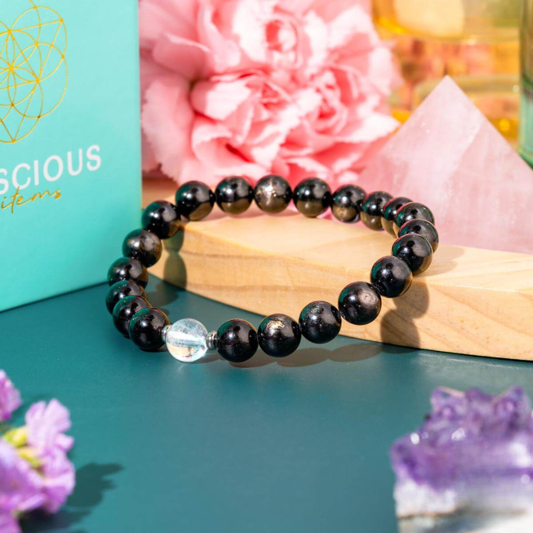 Grounded Clarity Bracelet – Hematite & Clear Quartz