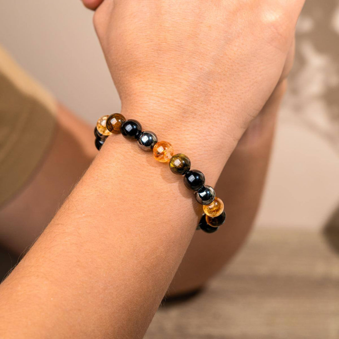 Radiant Strength Bracelet – Tiger’s Eye, Citrine & Hematite