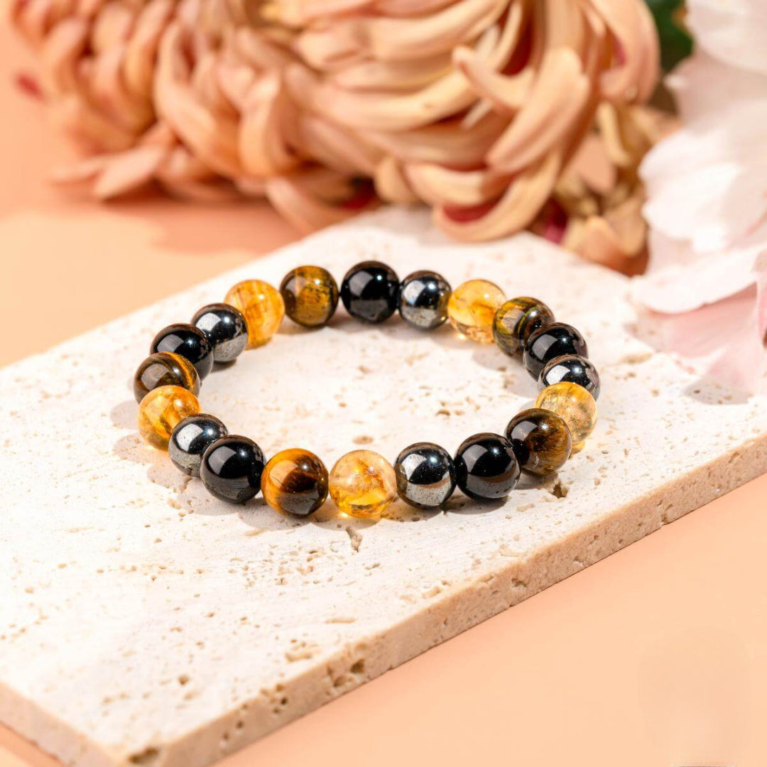 Radiant Strength Bracelet – Tiger’s Eye, Citrine & Hematite