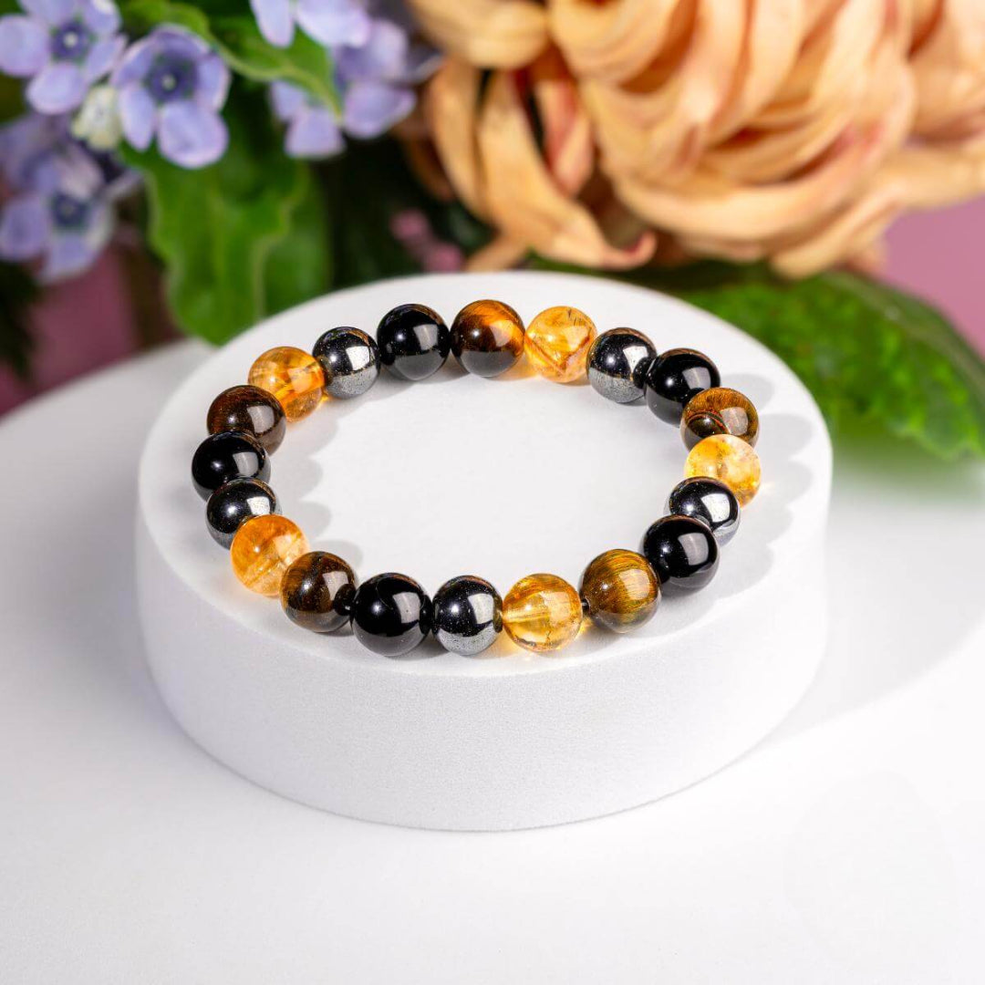 Radiant Strength Bracelet – Tiger’s Eye, Citrine & Hematite