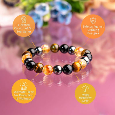 Radiant Strength Bracelet – Tiger’s Eye, Citrine & Hematite