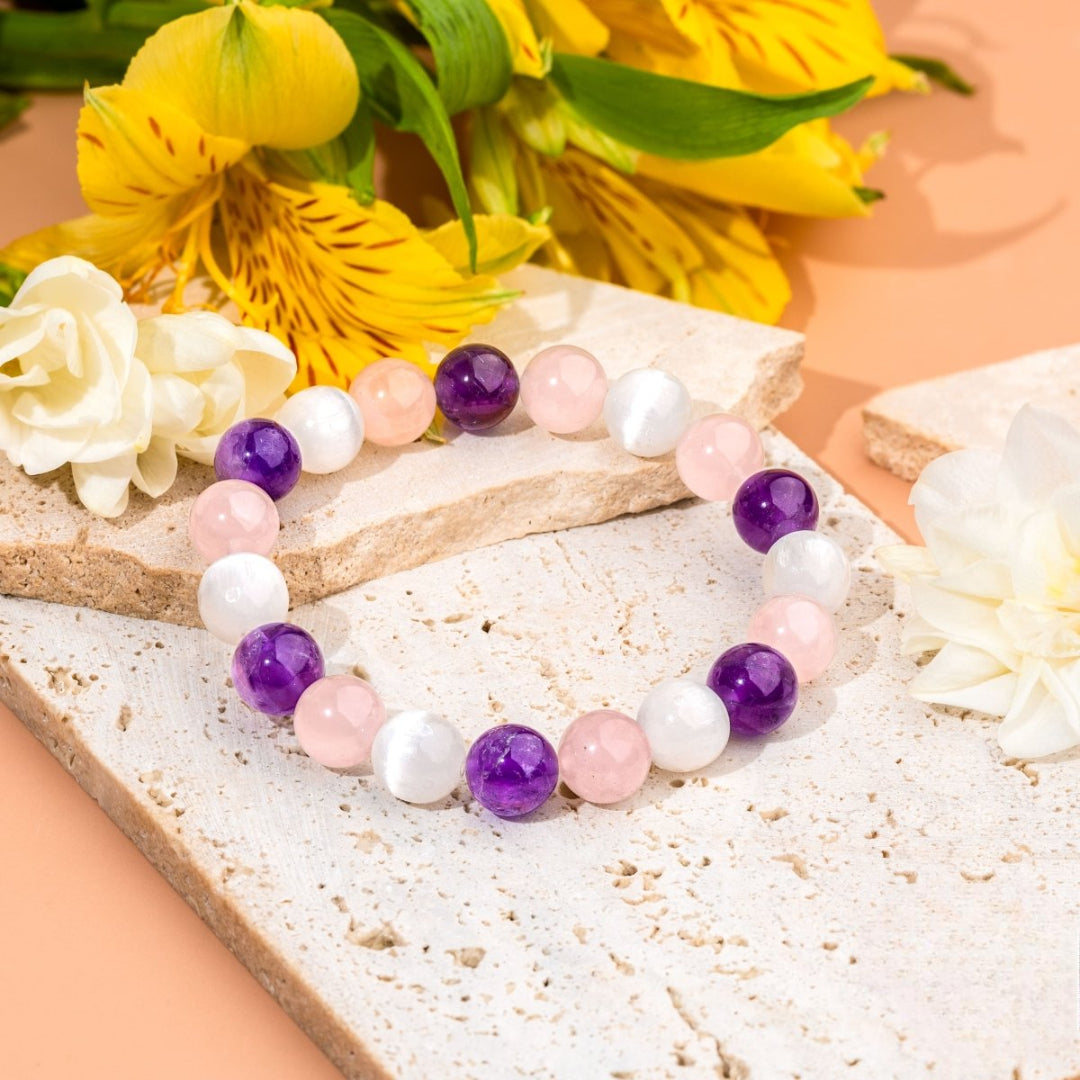 Amethyst Rose Quartz Bracelet – Love & Light