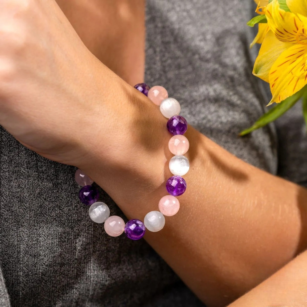 Amethyst Rose Quartz Bracelet – Love & Light