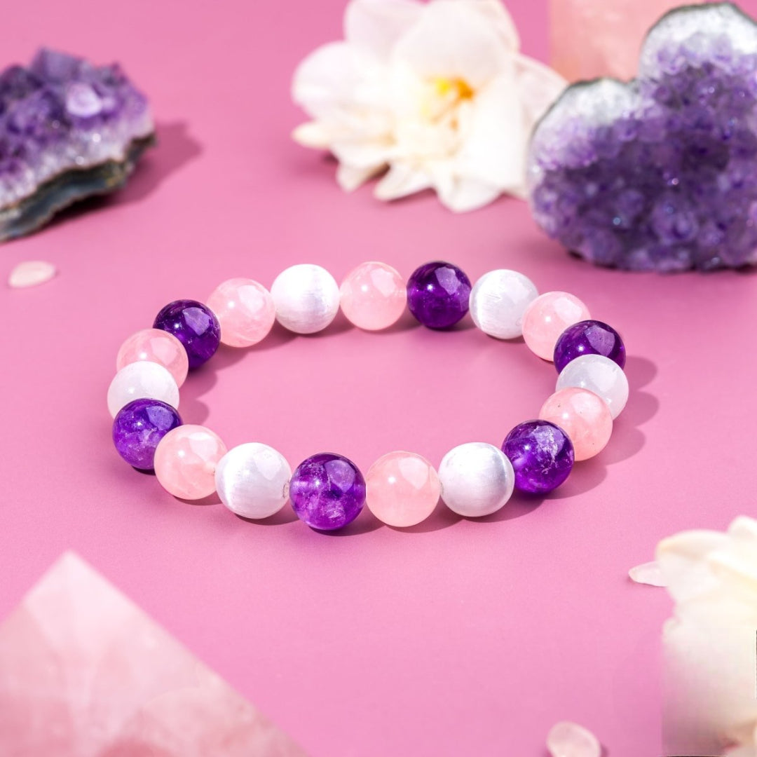 Amethyst Rose Quartz Bracelet – Love & Light