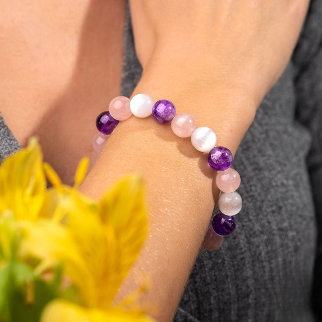 Amethyst Rose Quartz Bracelet – Love & Light